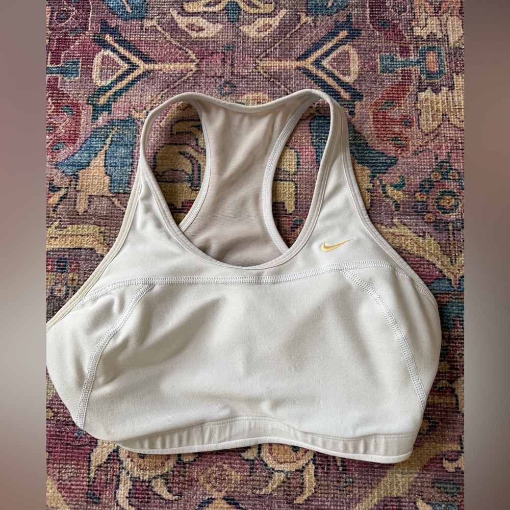 Nike Womens Dri Fit Bra White Gold Medium M